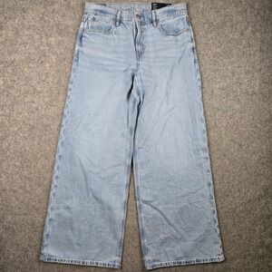 American Eagle Jean Womens 30W Low Rise Ultra Wide Leg Light Wash Baggy Y2K NEW